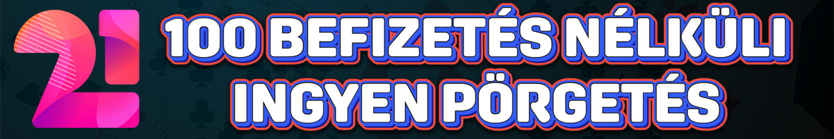 21.com kaszinó, logó, 100 ingyen pörgetés