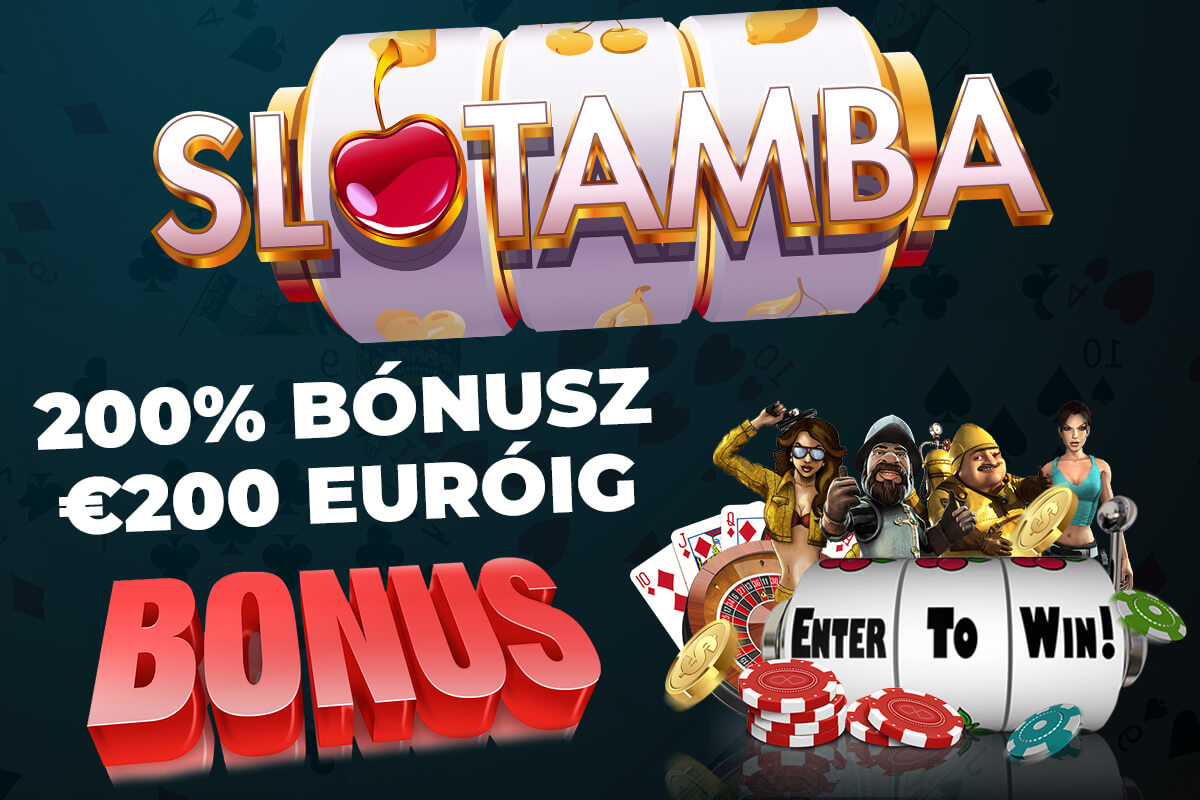 Slotamba kaszinó, 200% bónusz, nyerőgép tárcsák, szimbólumok, karakterek