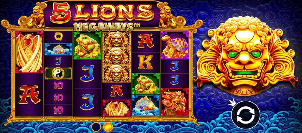 5 Lions Megaways, Pragmatic Play, online nyerőgépes játék