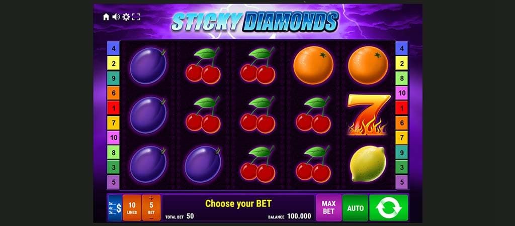 sticky diamonds, online nyerőgép, nyerőgép
