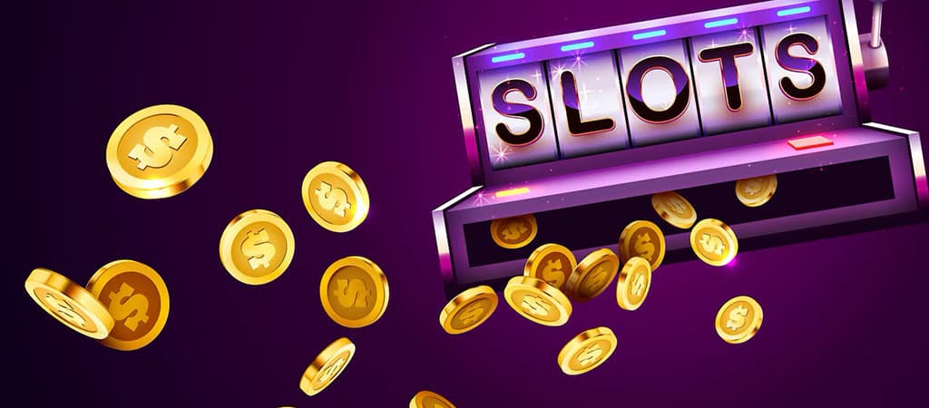 slots, illusztráció, pénzérme, szerencsejáték