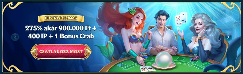 AquaWin, üdvözlő csomag, 400 ingyen pörgetés, Bonus Crab, online kaszinó, blackjack, kártyajáték, regisztráció, nyeremény