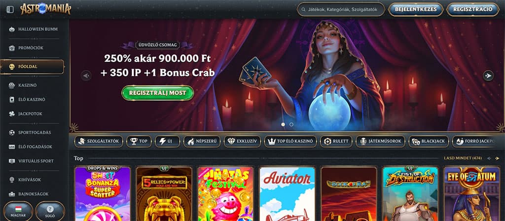 Astromania casino, bonus crab, online casino