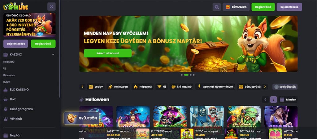 Spinline Casino, bónuszok, kaszinó bónusz ajánlatok