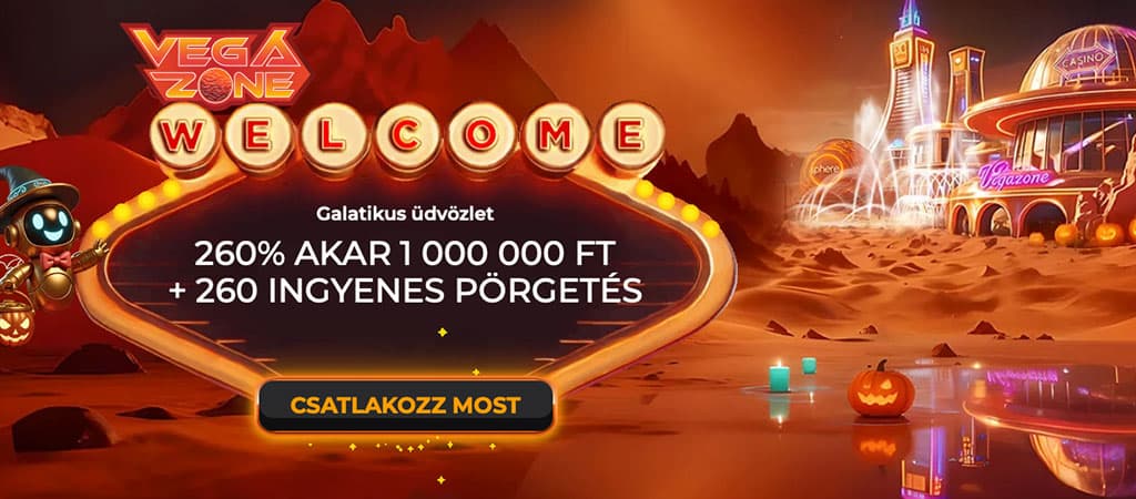 VegaZone, welcome bonus, online kaszinó, ingyenes pörgetés