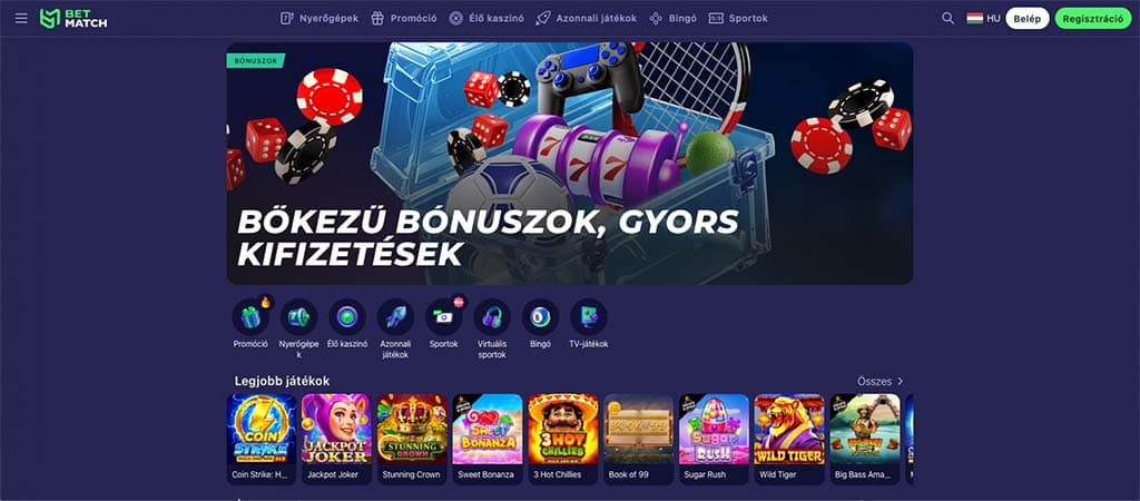 Betmatch, online casino, mobil kaszinó