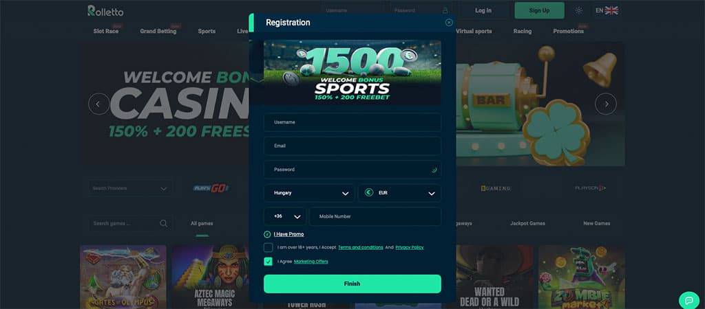 regisztráció, welcome bonus sports, online kaszinó