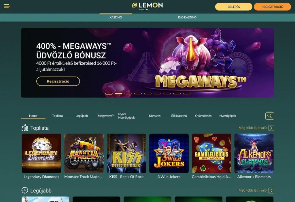 lemon casino, online kaszinó, főoldal