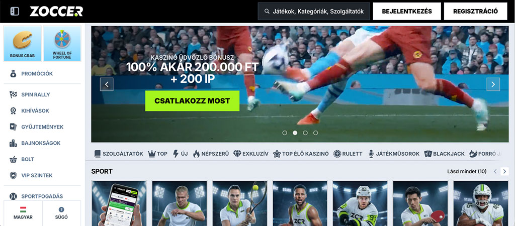 Zoccer, izgalmas bónuszok és nagyszabású játékkínálat