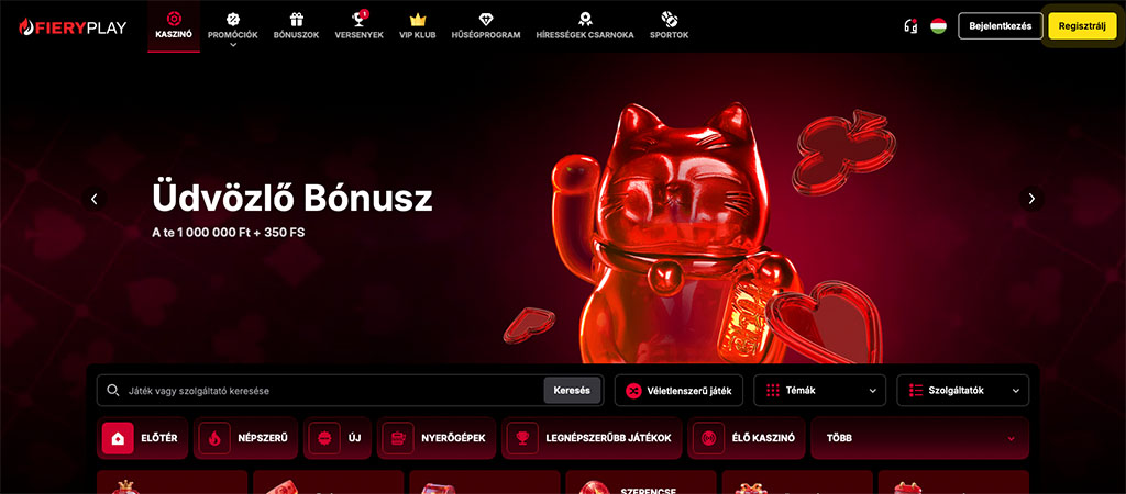 FieryPlay Casino, online kaszinó, mobil casino