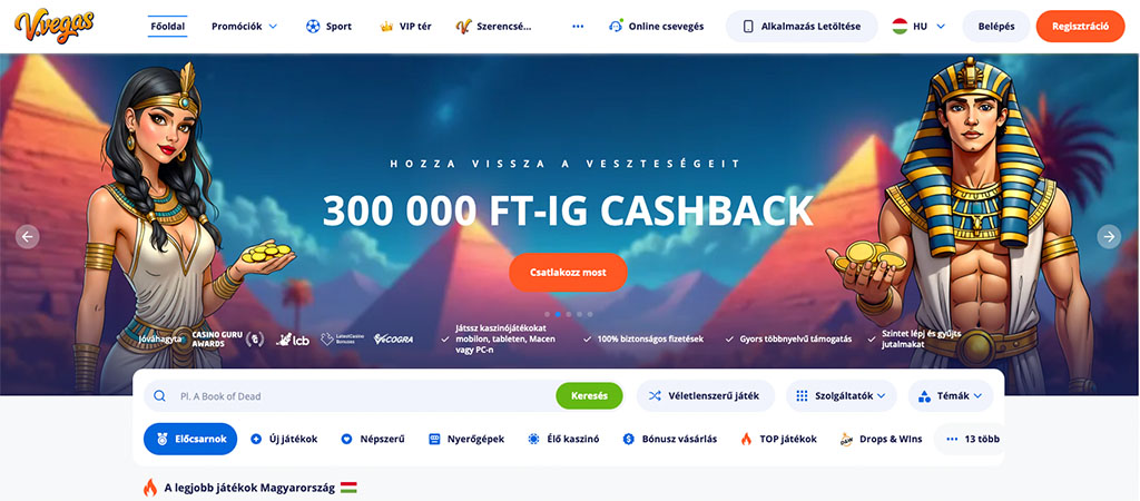 V.Vegas, online casino, magyar kaszinó