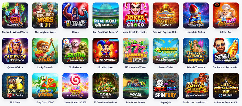 Kaszinó játékok a V.Vegas Casino kínálatában, slot