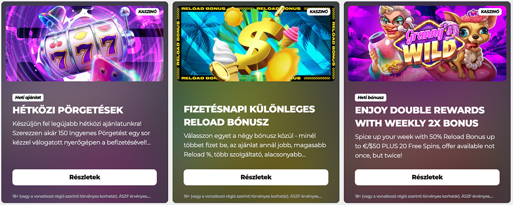 Energy Casino, ingyen pörgetés, hétköznapi pörgetések