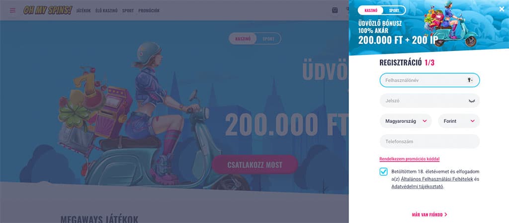 OhMySpins Casino játékok és sportfogadási lehetőségek