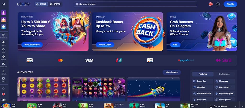 Legzo Casino, játssz a jövő kaszinójában