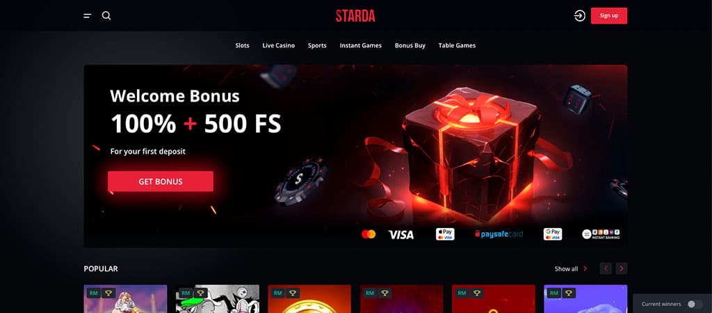 Starda Casino, welcome bonus, online kaszinó