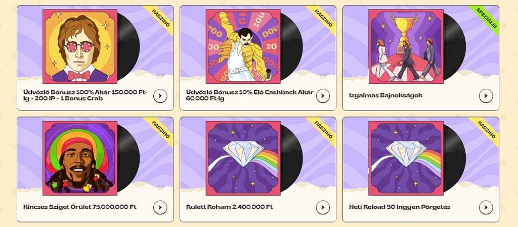 ingyen pörgetés, Hétvégi reload bónusz, vinyl