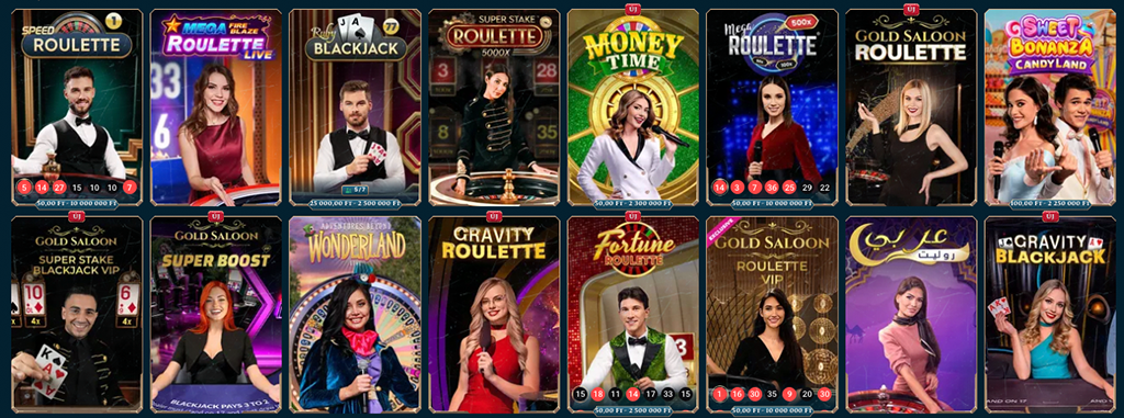 Ingyenes pörgetés, élő kaszinó, rulett, blackjack