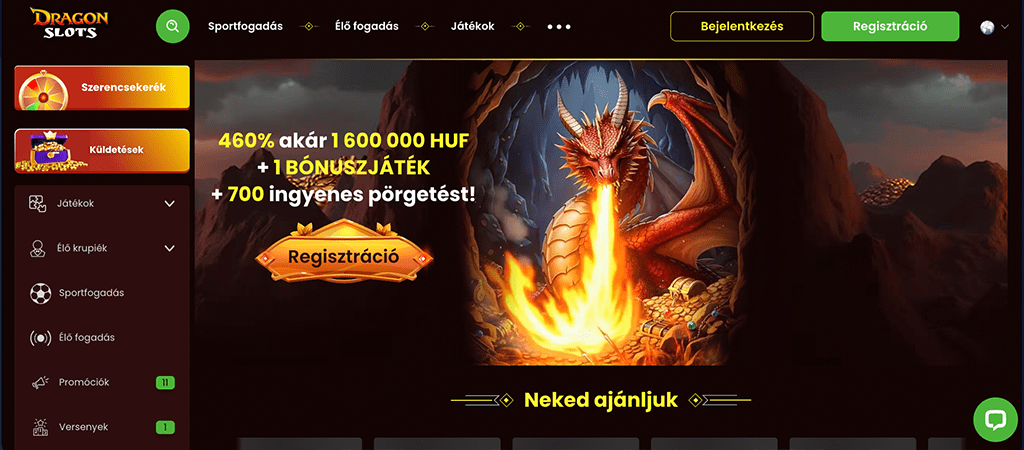 DragonSlots, online kaszinó, mobil kaszinó