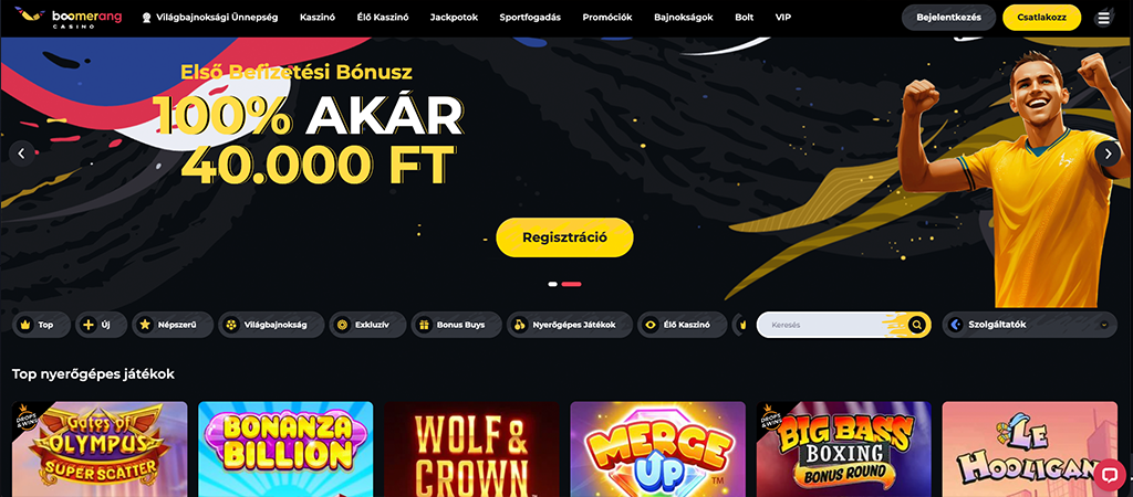 Boomerang Casino, online kaszinó, mobil kaszinó