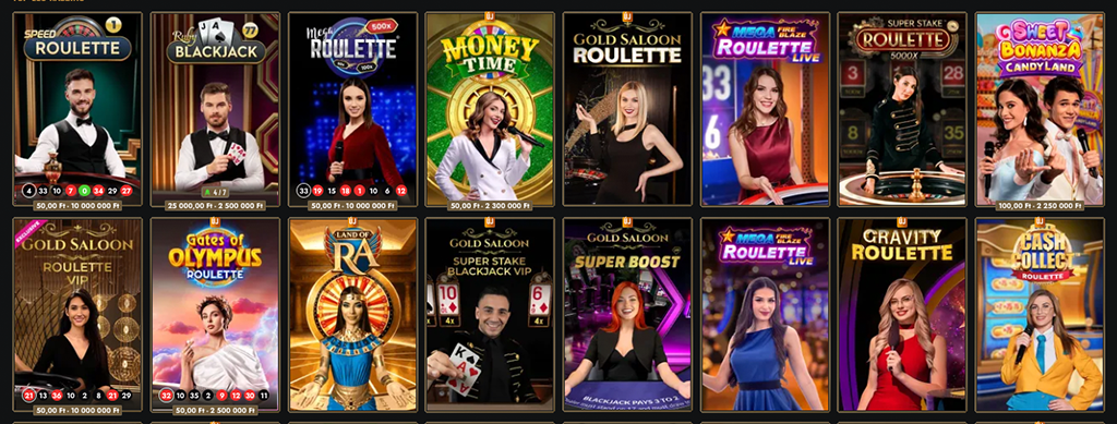 élő blackjack, élő rulett, élő póker, online casino