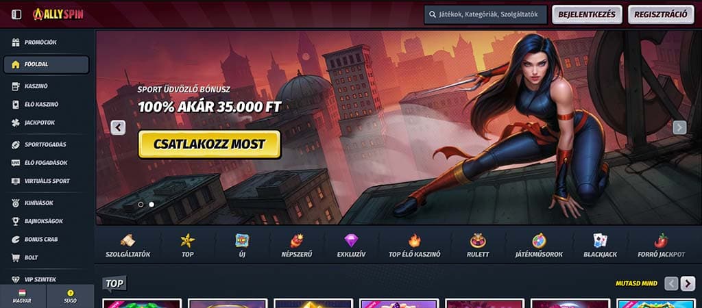 AllySpin Casino, üdvözlő bónusz, mobil kaszinó