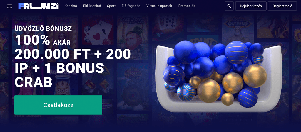 Frumzi Casino, vonzó bónuszok és széles játékkínálat
