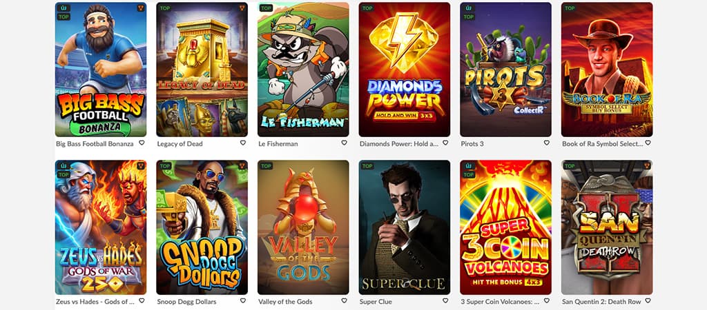 Allspins játékok, nyerőgépes játékok, slot