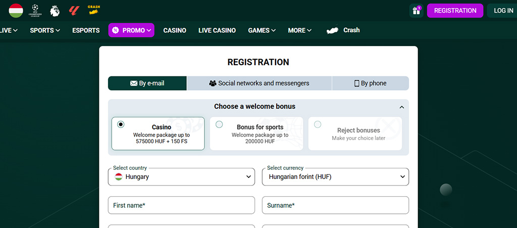 regisztráció, casino bonus, online kaszinó