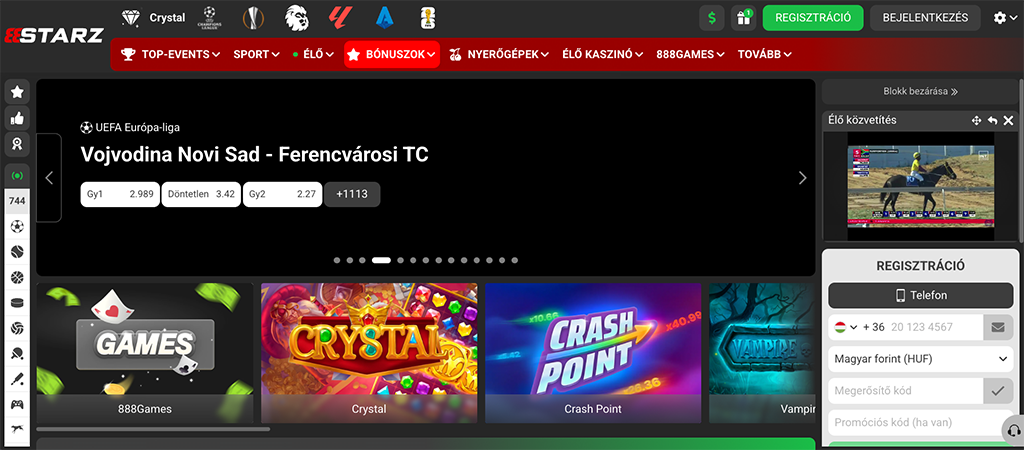 888STARZ Casino, online casino, bónusz
