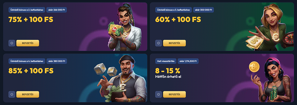 ingyenes pörgetés, Üdvözlő bónusz, casino bonus