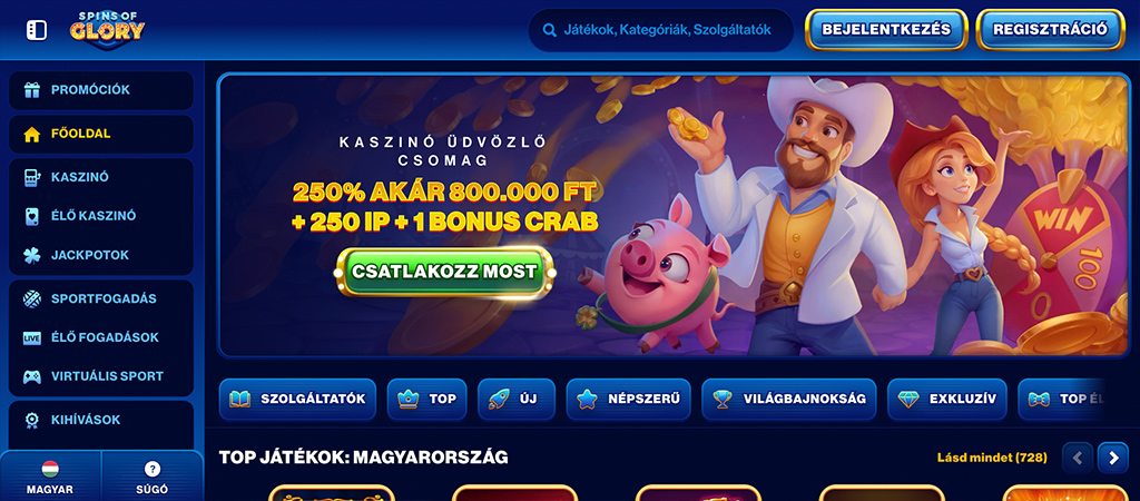 Spins of Glory, ingyenes pörgetések, online kaszinó