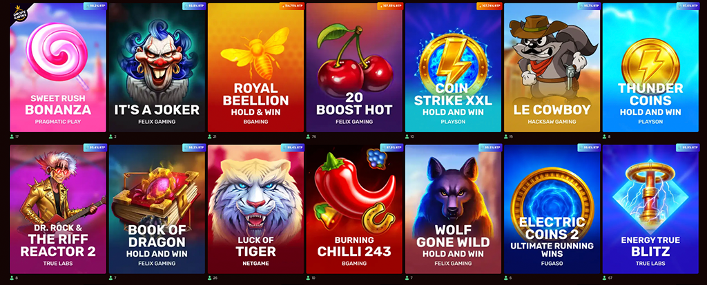 DragonSlots Casino, klasszikus nyerőgépek, slot