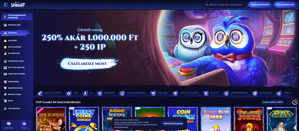 Spinight Casino, üdvözlő csomag, mobil kaszinó