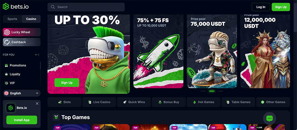 Bets io casino, bónuszok, promóciók és hűségprogram