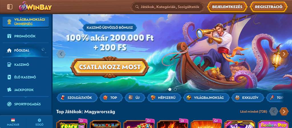 Winbay Casino, mobil kaszinó, bónuszok