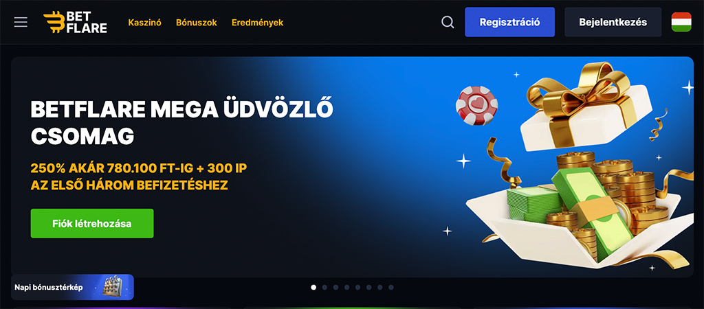 Betflare Casino, bónuszok, mobil kaszinó