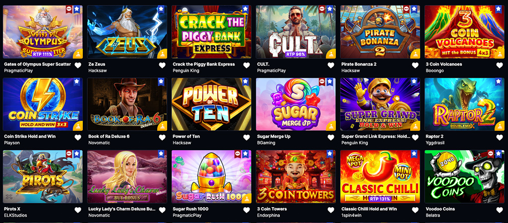 Számtalan játékok és fejlesztők felhozatala, online casino