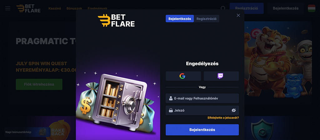 Betflare kaszinó játékos, regisztráció, mobil kaszinó