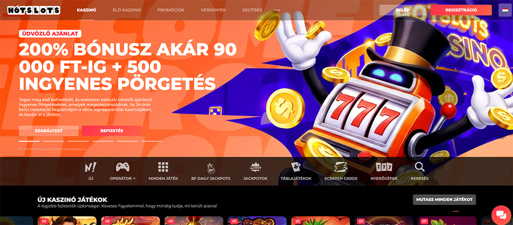 HotSlots Online Casino, Ingyenes pörgetés