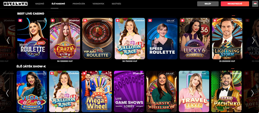 HotSlots casino online kaszinó élő kaszinó játékok, blackjack