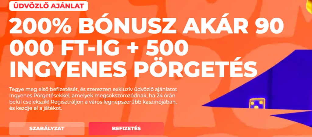 HotSlots Casino, online casino, üdvözlő bónusz