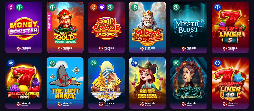 Winspirt Casino, játékfelhozatal, slot