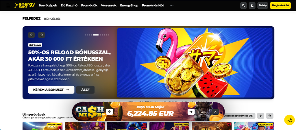 Energy Casino, online kaszinó, mobil casino