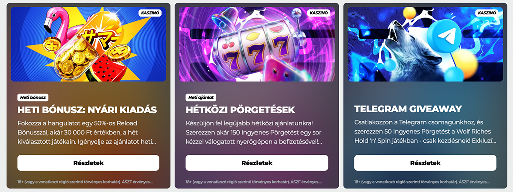 reload bónusz, üdvözlő bónuz, online casino