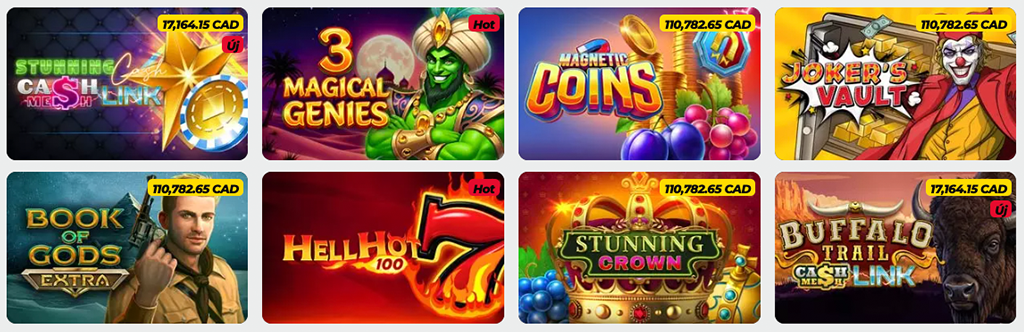 Casino nyerőgépek és élő kaszinó játékok, slot