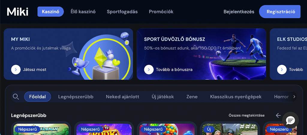 Miki Casino, promociók, online casino