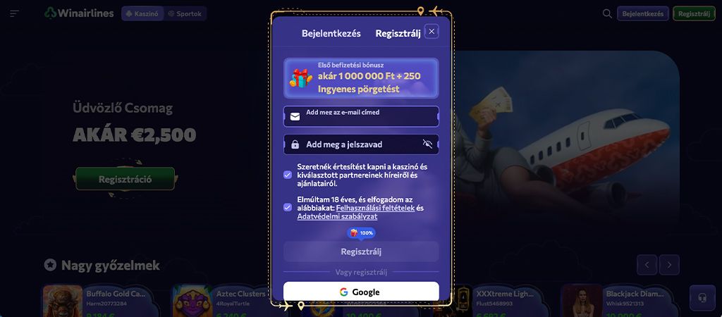 Regisztrálj pár egyszerű lépésben, bejelentkezés