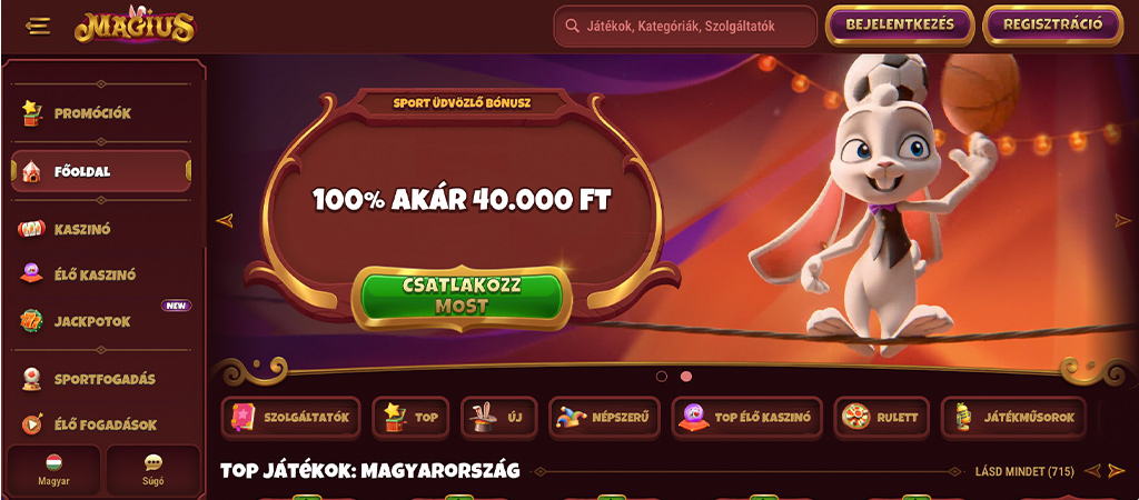 Magius kaszinó, online kaszinók, bónuszok és nyerőgépek