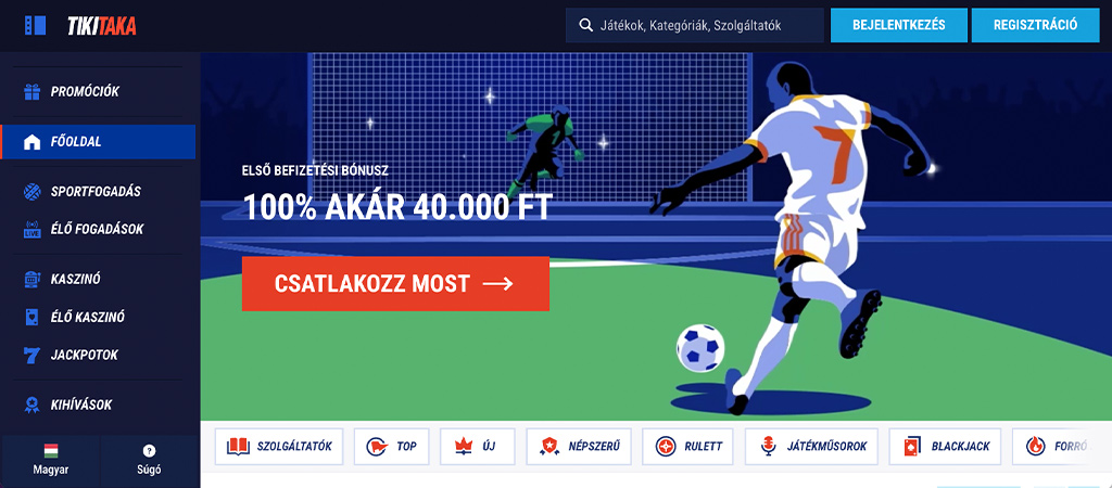 TikiTaka Casino, online mobil kaszinó